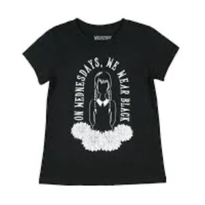Wednesday Addams "On Wednesday We Wear Black" Graphic Print T-Shirt - Pre-Owned